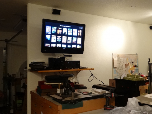 37" TV mounted on the wall