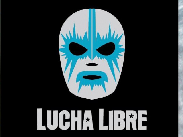 A two color proposal for the Lucha Libre hot stamp design