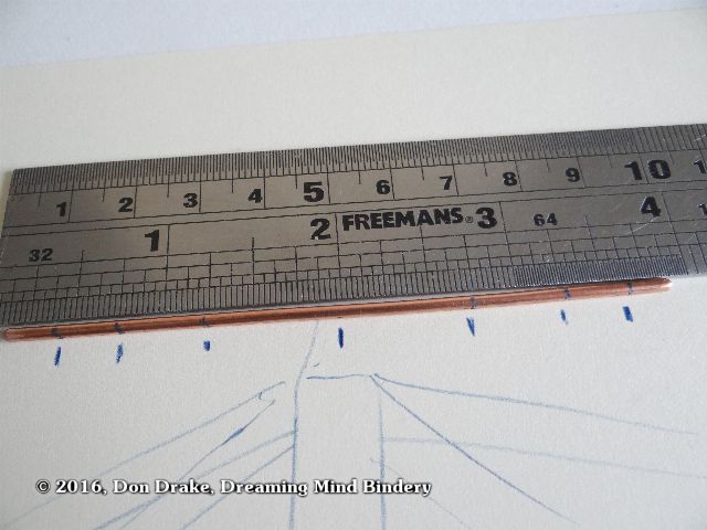 Marking the bend points of a wire bracket