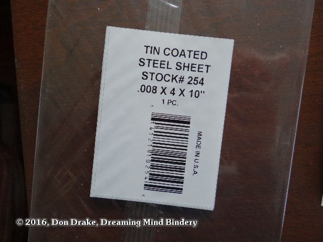 The label from a package of tin coated sheet steel