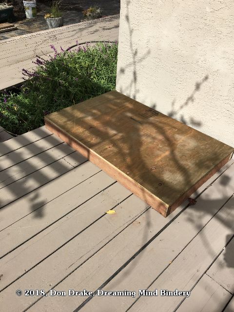 Shed floor placed on the site to evaluate the size of the proposed design