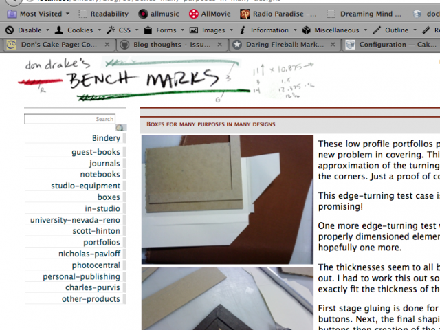 Testing a version of Don Drake's Bench Mark blog banner design on a rough page.