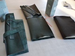 Prepared leather for several books