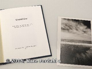 The title page and silver gelatin print included in the hard bound version of Kate Jordahl's and Don Drake's One Poem Book, Crystal Day